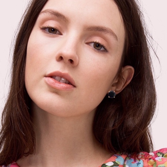 KATE SPADE • Jet Black Bright Idea Gumdrop Crystal Earrings - Picture 2 of 3